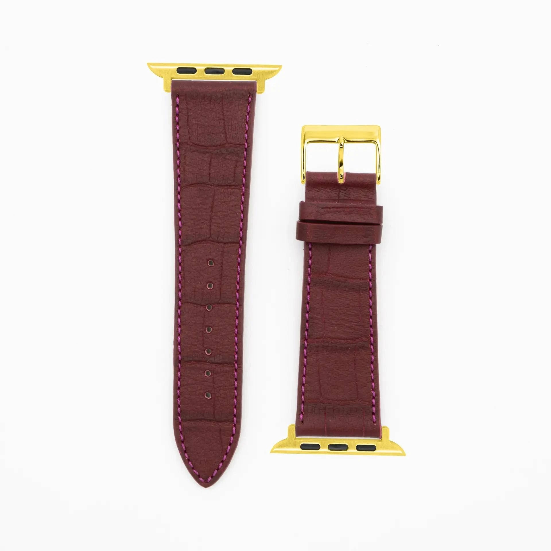 Croco Grain · Classic · Bordeaux-Apple Watch-40/41/42mm-Edelband-Lederarmband-Apple Watch