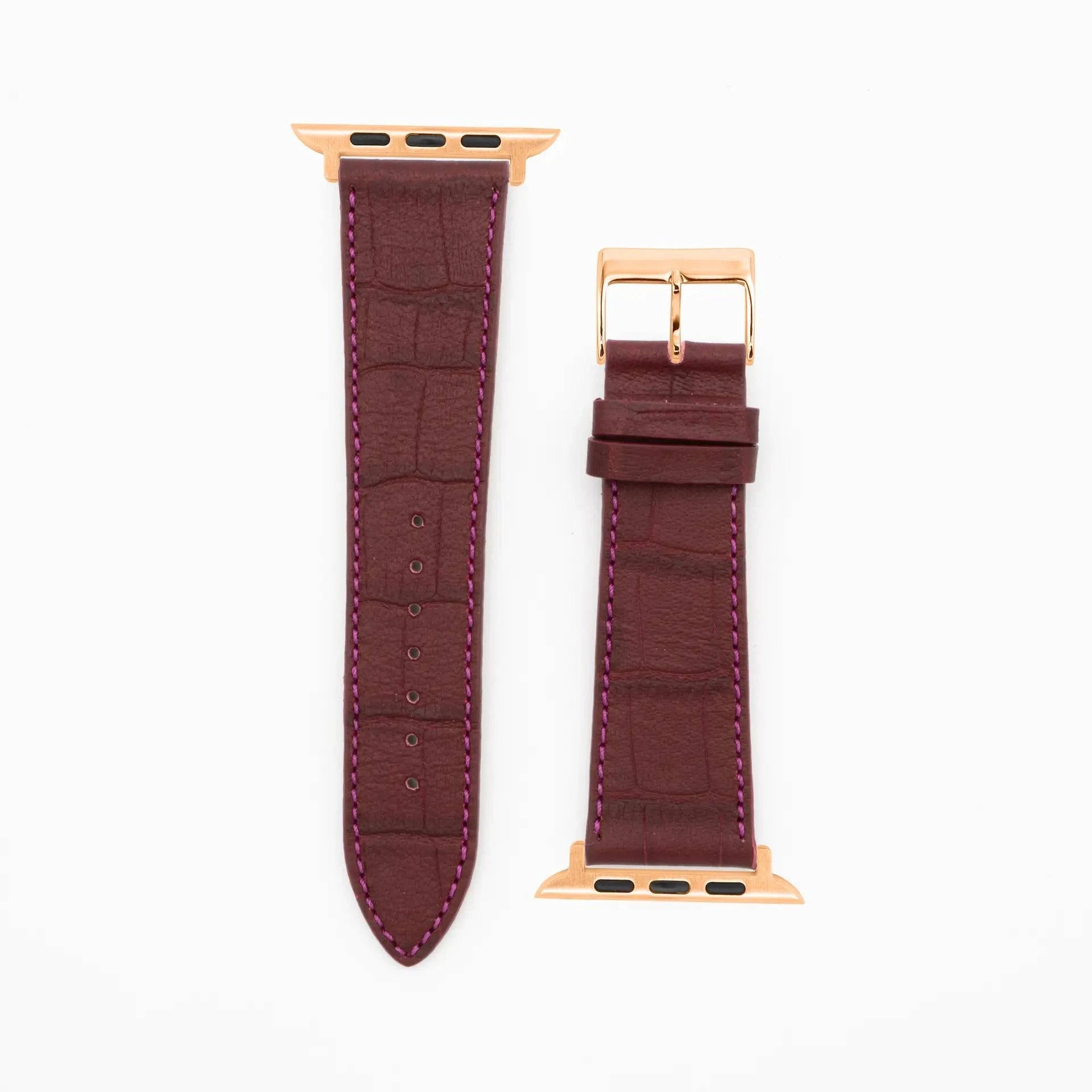 Croco Grain · Classic · Bordeaux-Apple Watch-40/41/42mm-Edelband-Lederarmband-Apple Watch