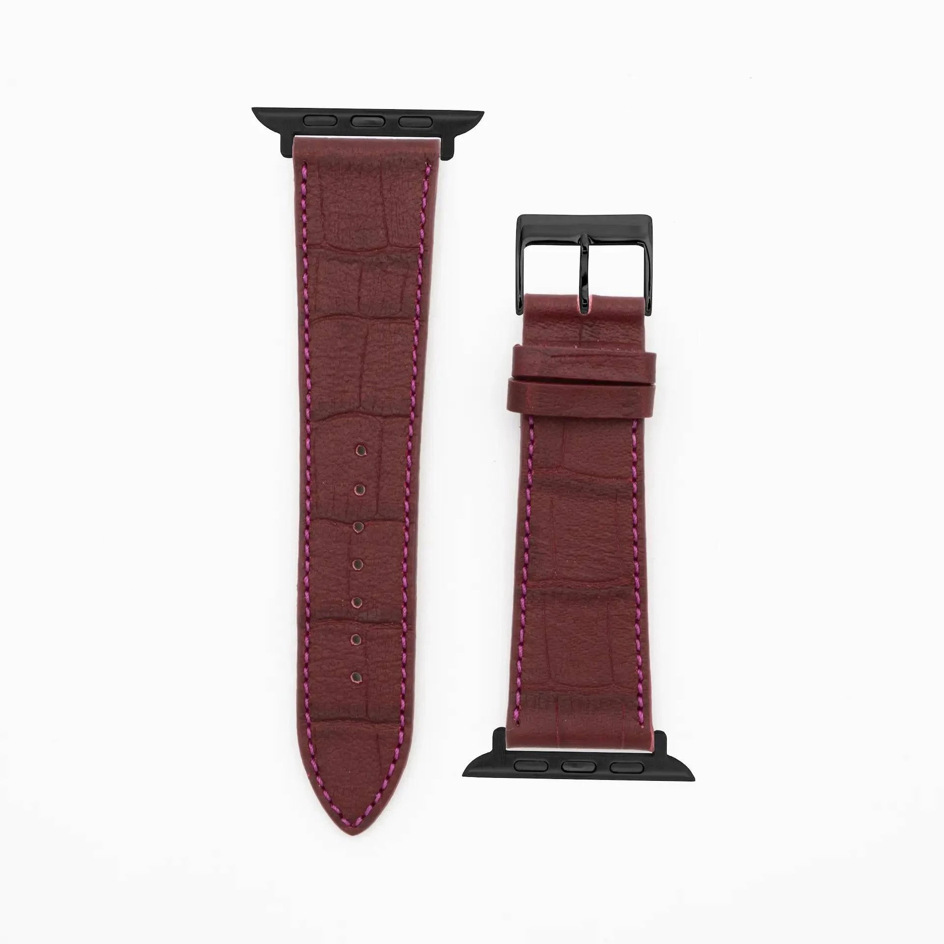 Croco Grain · Classic · Bordeaux-Apple Watch-40/41/42mm-Edelband-Lederarmband-Apple Watch