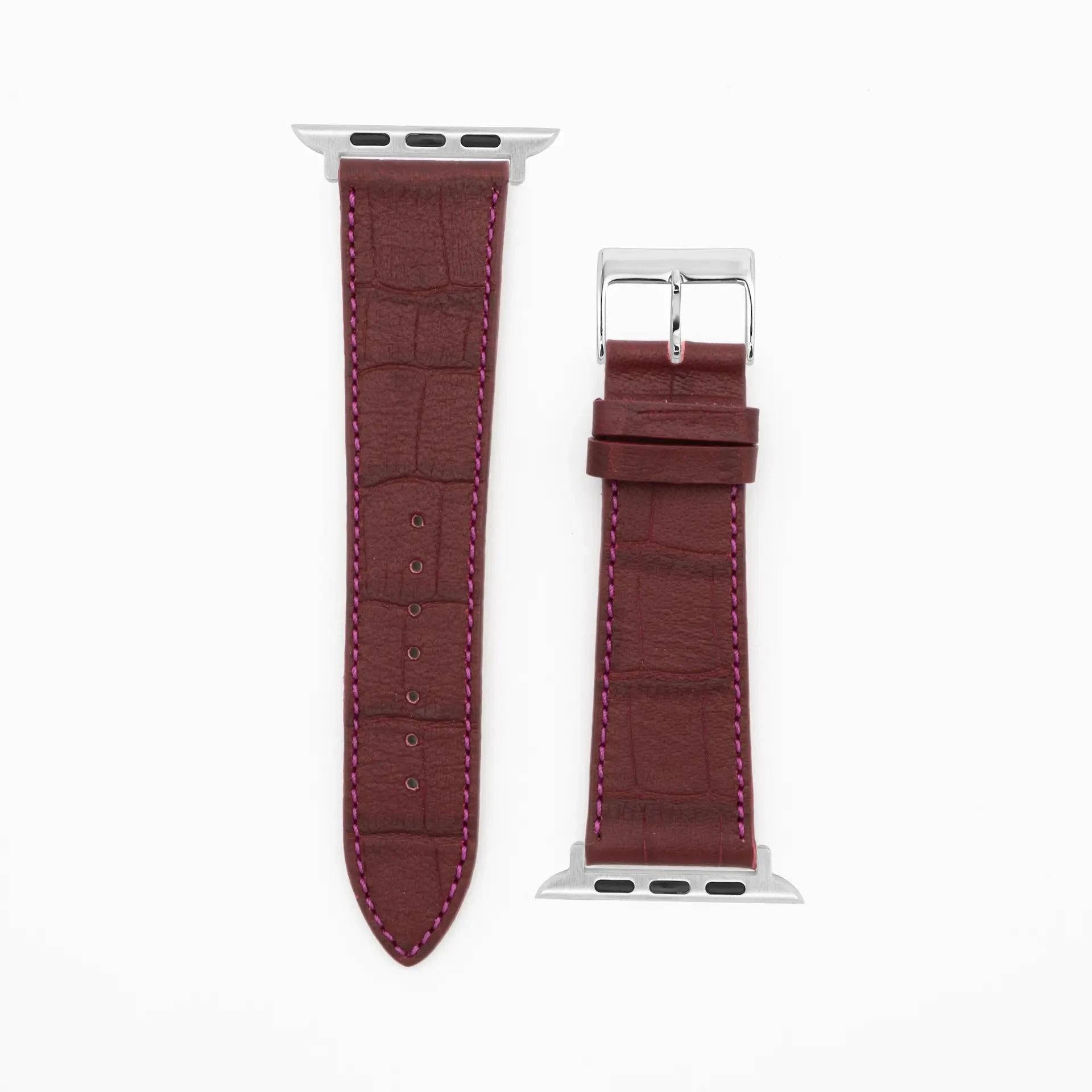 Croco Grain · Classic · Bordeaux-Apple Watch-40/41/42mm-Edelband-Lederarmband-Apple Watch