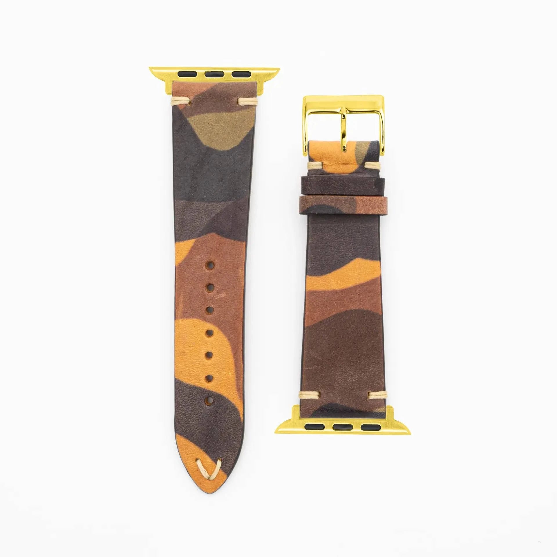 Camouflage · Classic · Braun-Apple Watch-40/41/42mm-Edelband-Lederarmband-Apple Watch