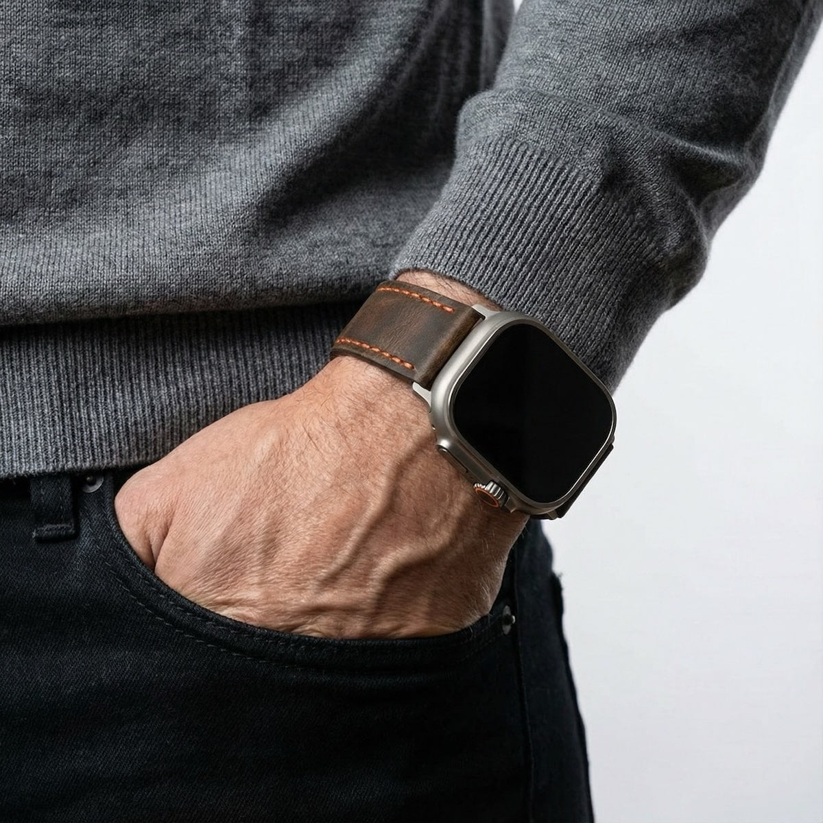 Horween ® · Vintage· Dunkelbraun/Orange