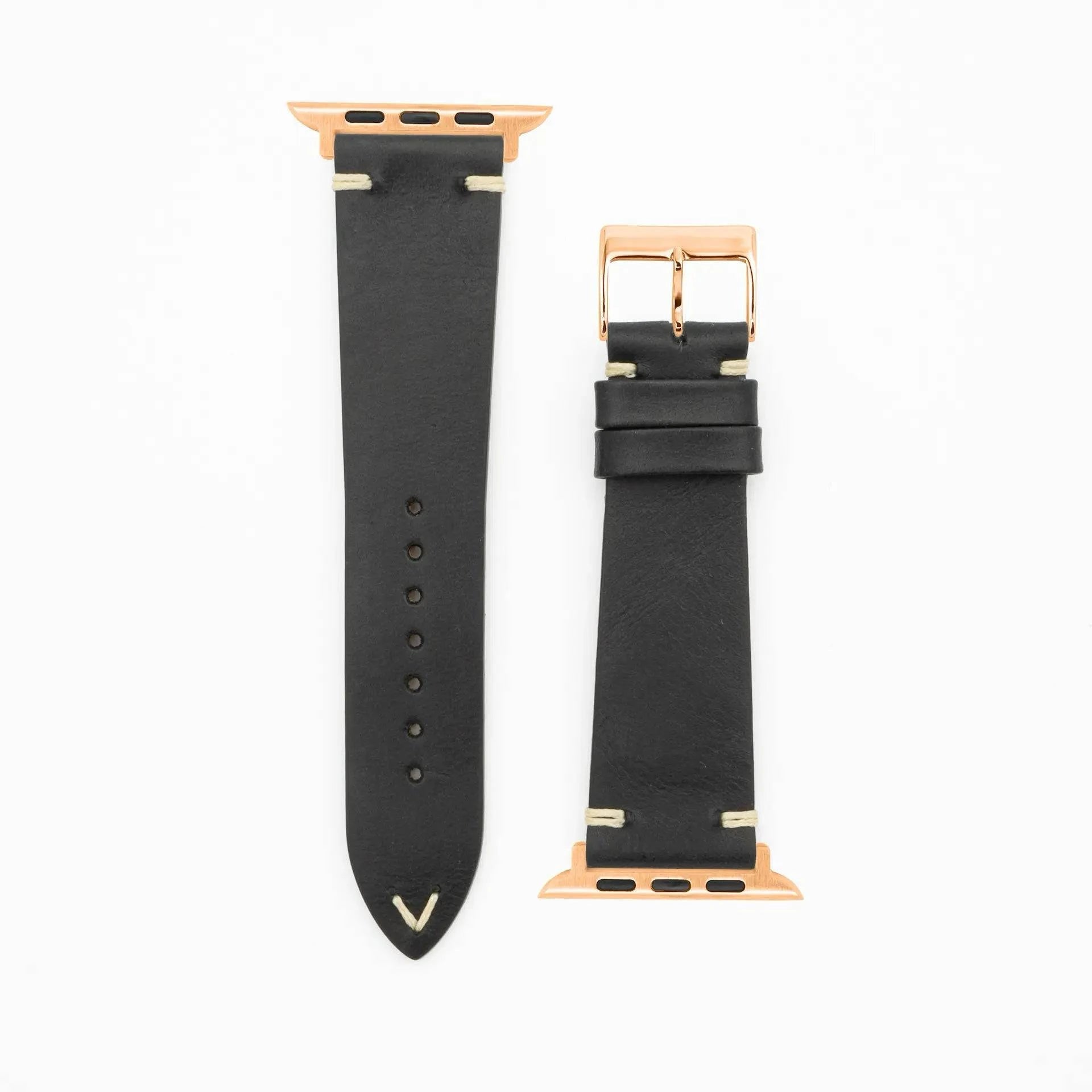 Black leather apple watch band 38mm cheap