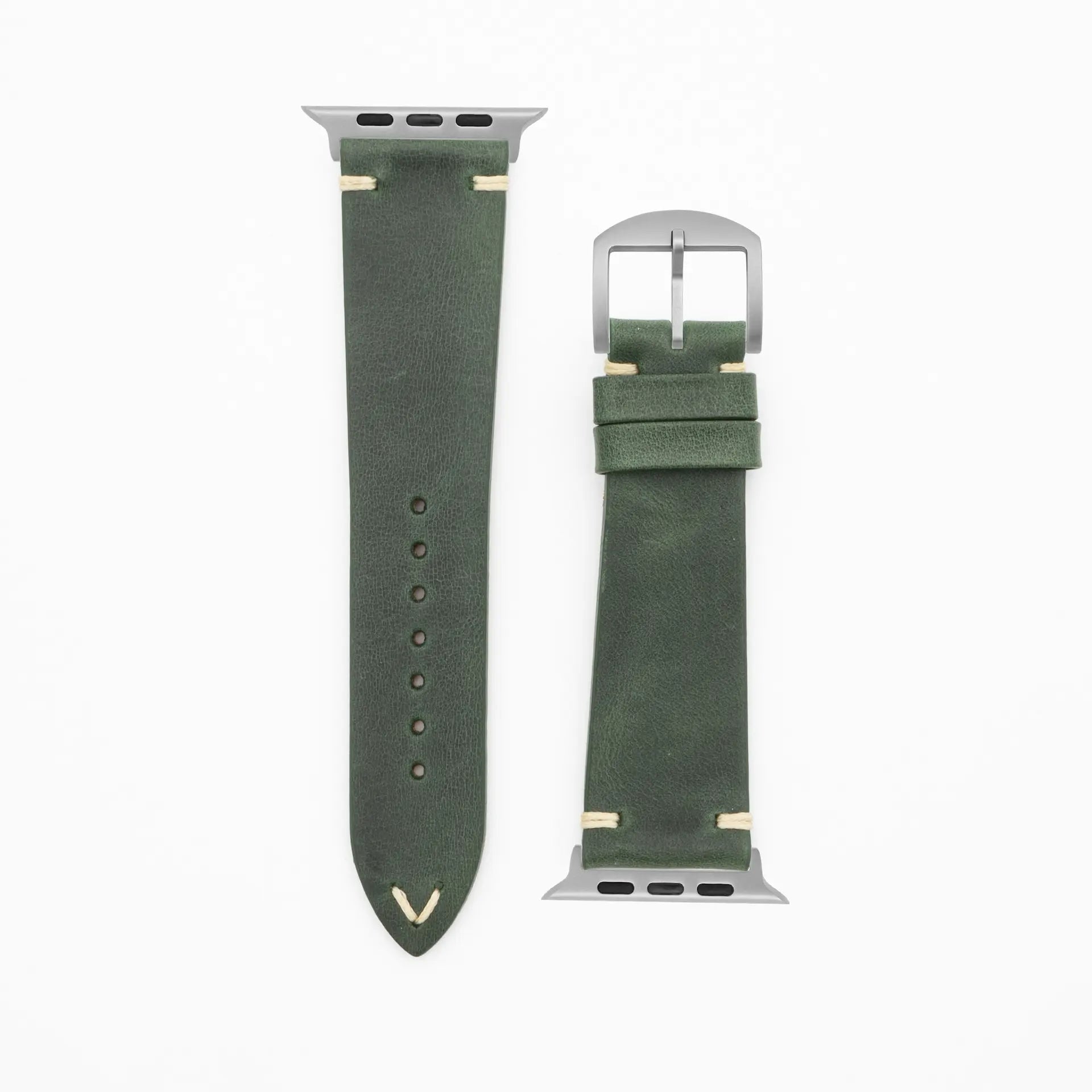 Node · Vintage · Grün-Lederarmband-Apple Watch Ultra-49mm-Titan-Edelband