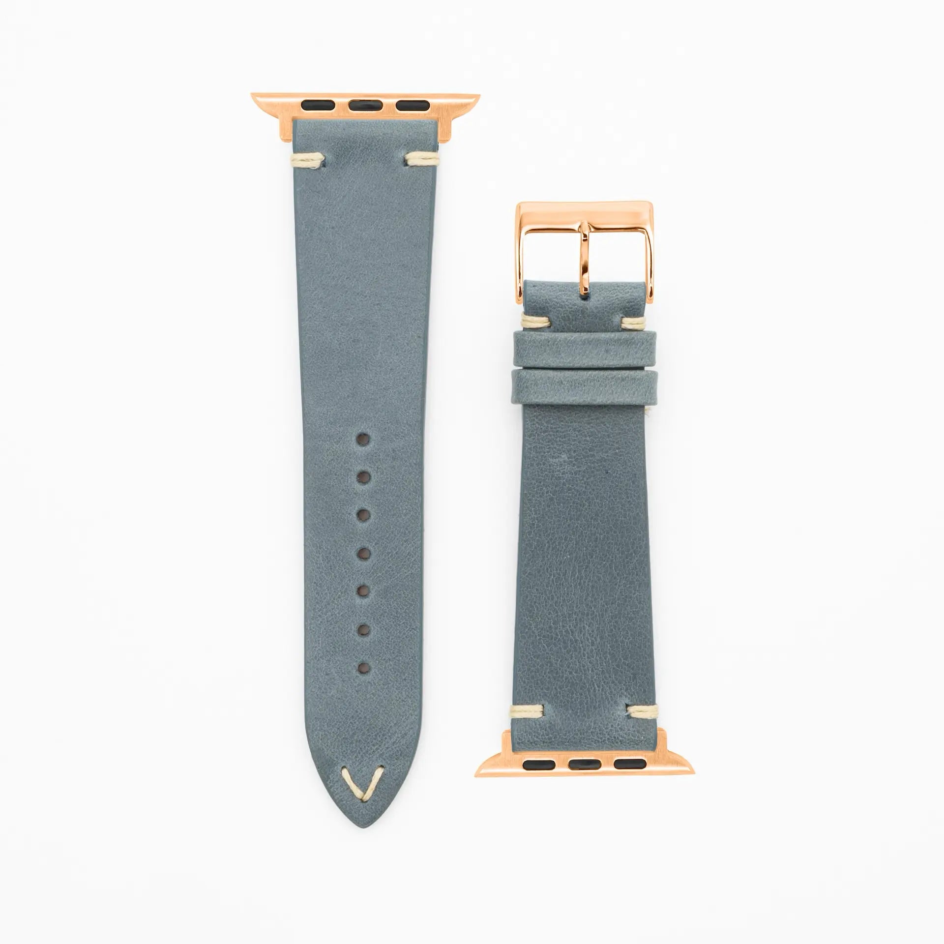Node · Vintage · Blau-Lederarmband-Apple Watch-38/40/41mm-Edelstahl rosé-Edelband
