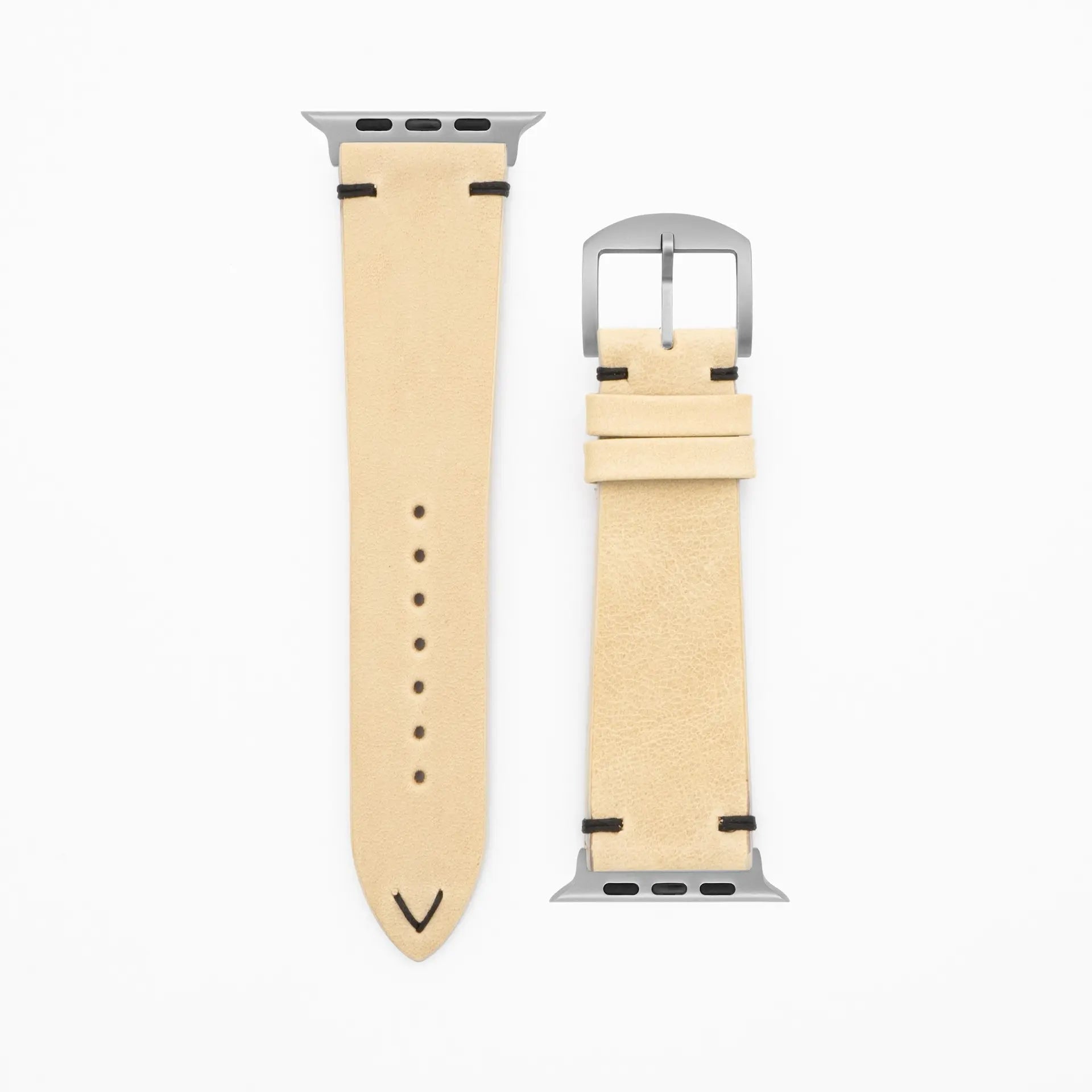 Node · Vintage · Beige-Lederarmband-Apple Watch Ultra-49mm-Titan-Edelband