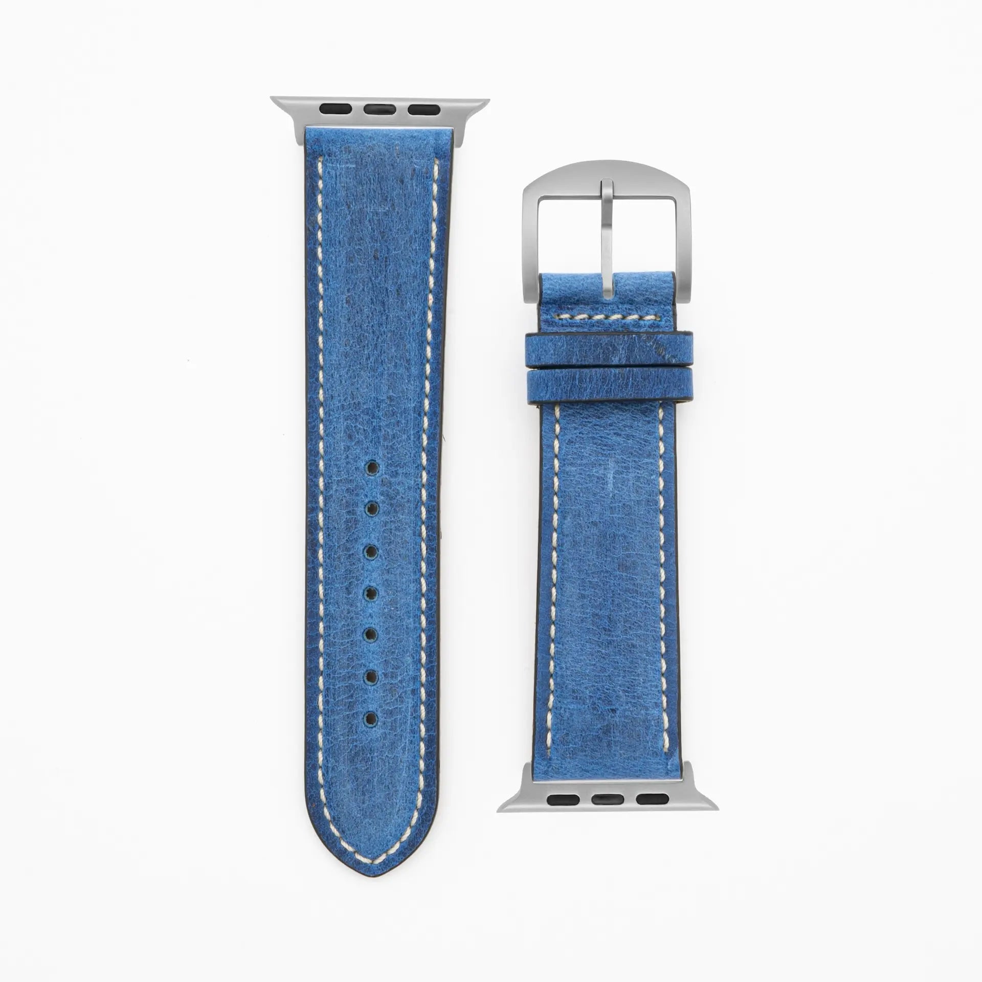 Antilope Chrono · Vintage · Blau-Lederarmband-Apple Watch Ultra-49mm-Titan-Edelband