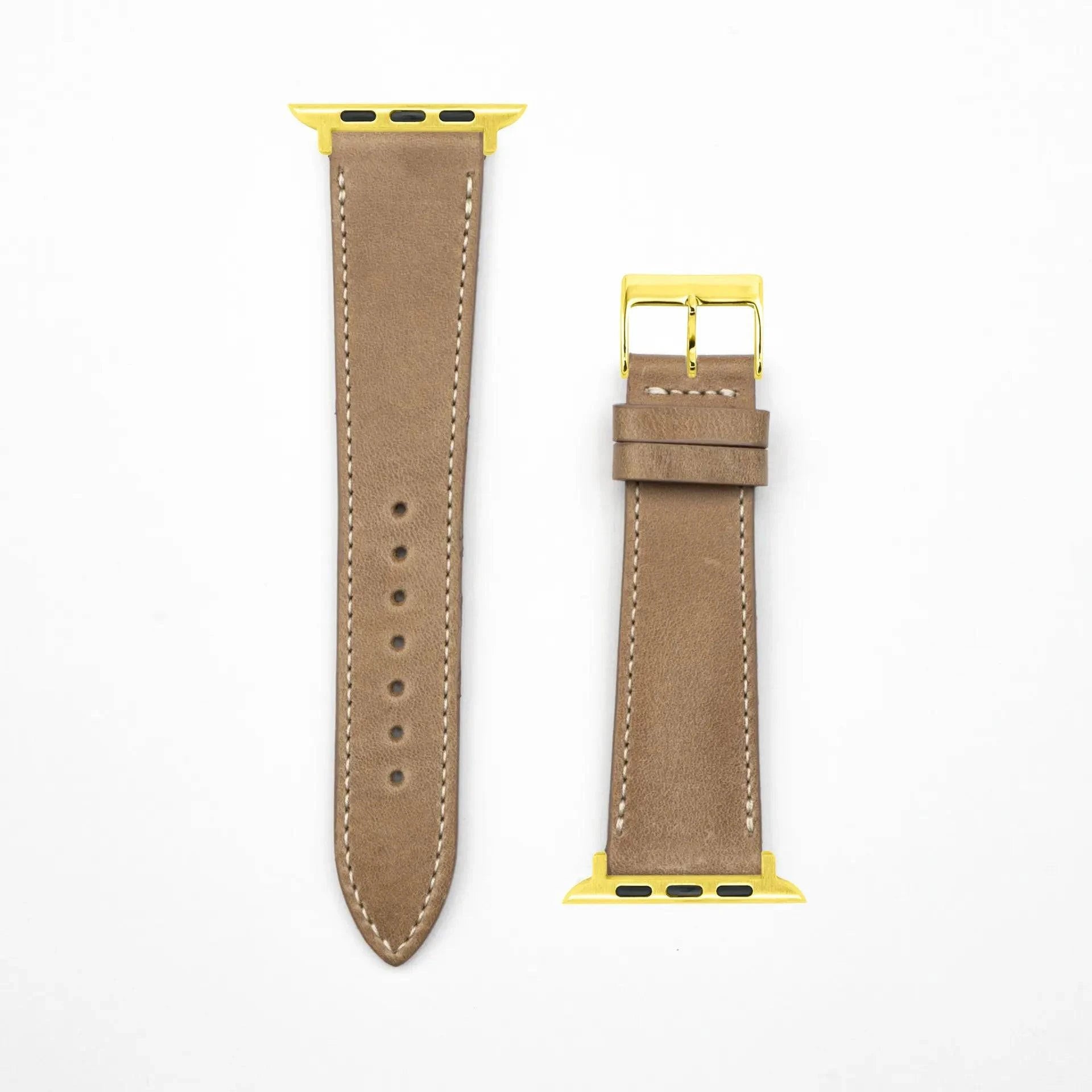Epoque · Vintage · Sand-Apple Watch-40/41/42mm-Edelband-Lederarmband-Apple Watch