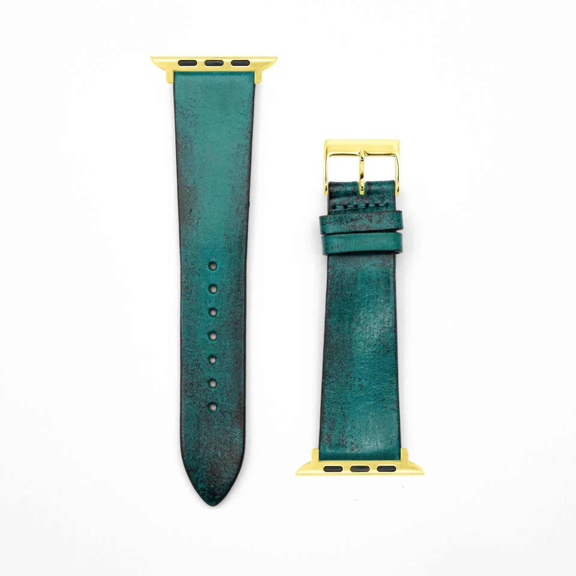 Patina · Vintage · Petrol-Apple Watch-40/41/42mm-Edelband-Lederarmband-Apple Watch