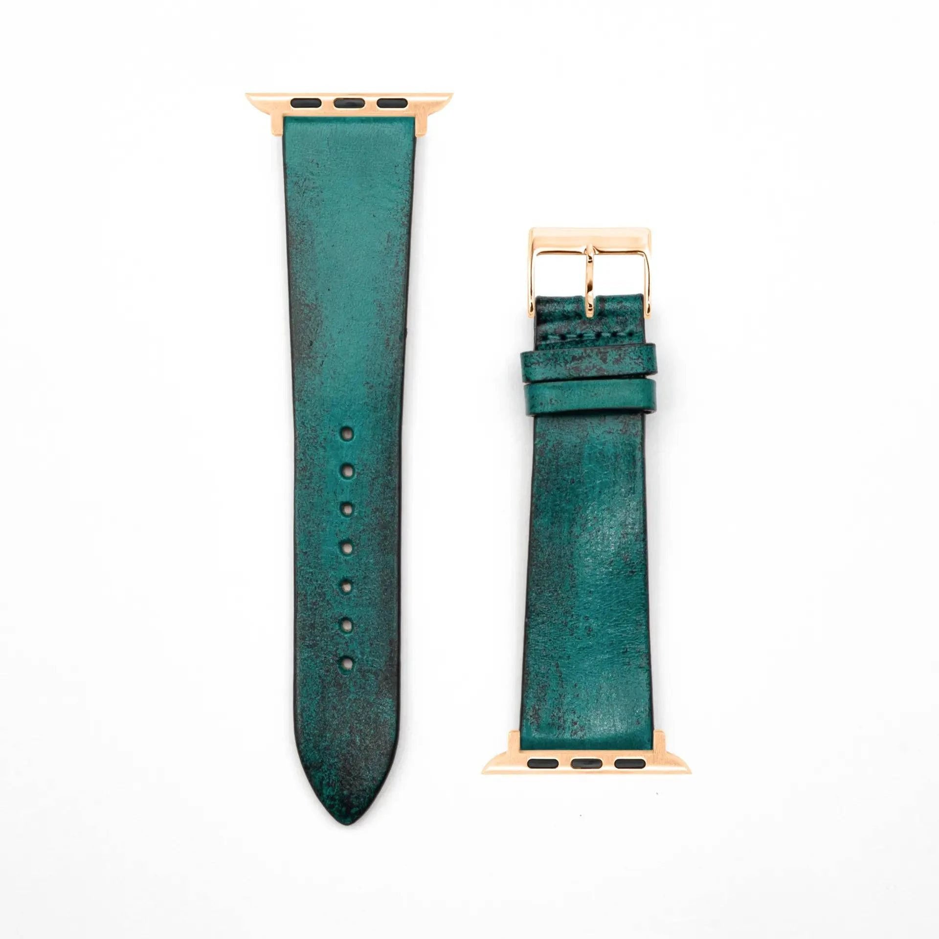 Patina · Vintage · Petrol-Apple Watch-40/41/42mm-Edelband-Lederarmband-Apple Watch