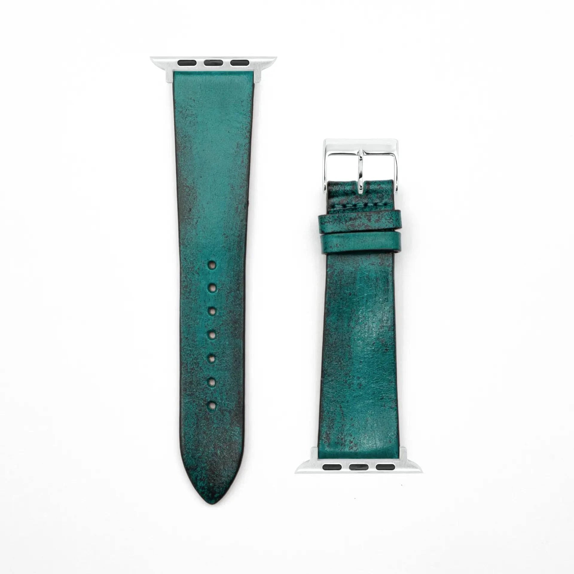Patina · Vintage · Petrol-Apple Watch-40/41/42mm-Edelband-Lederarmband-Apple Watch
