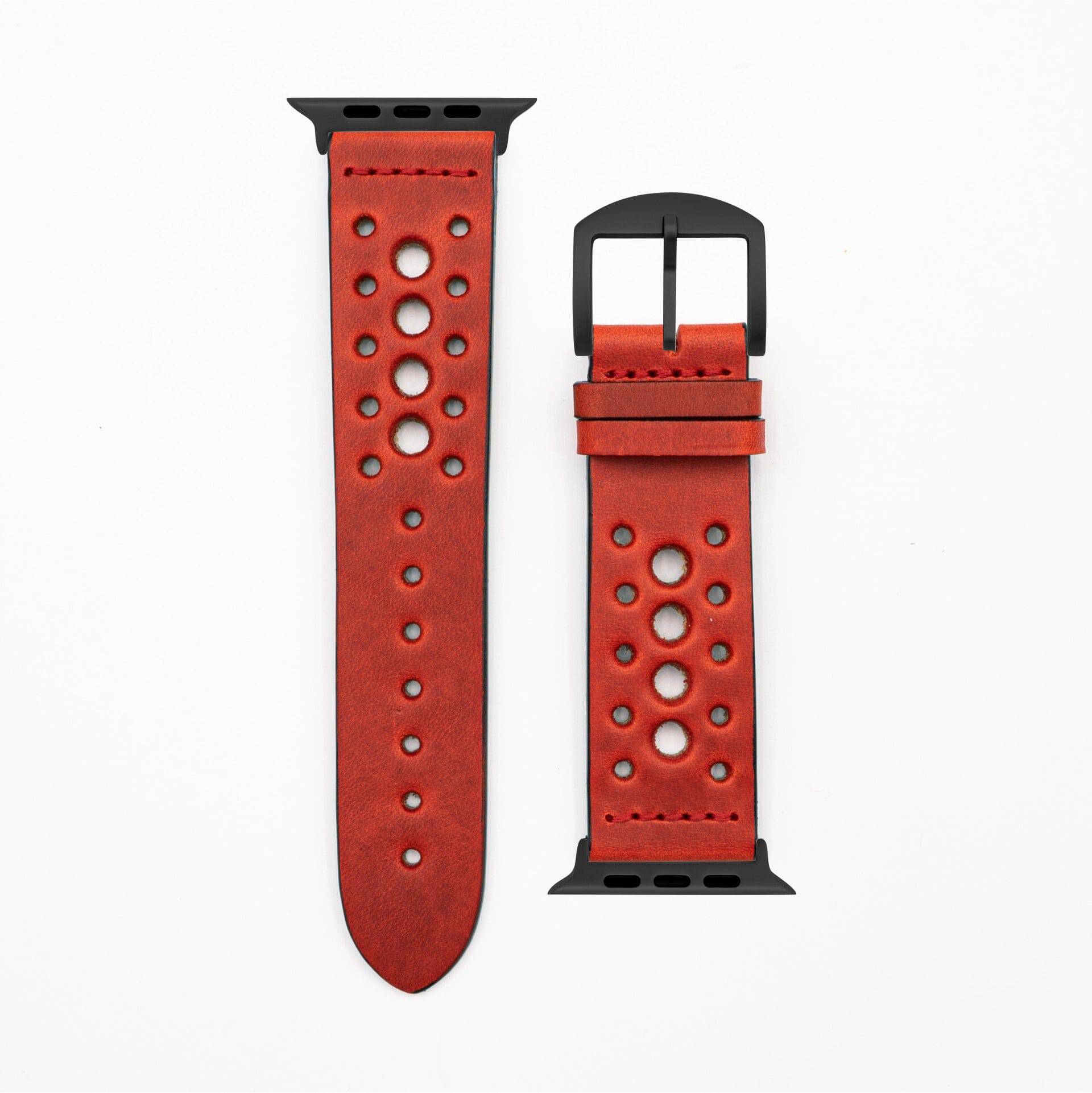 Formula - Vintage - Red Apple Watch Ultra 49mm Leather Strap Apple Watch