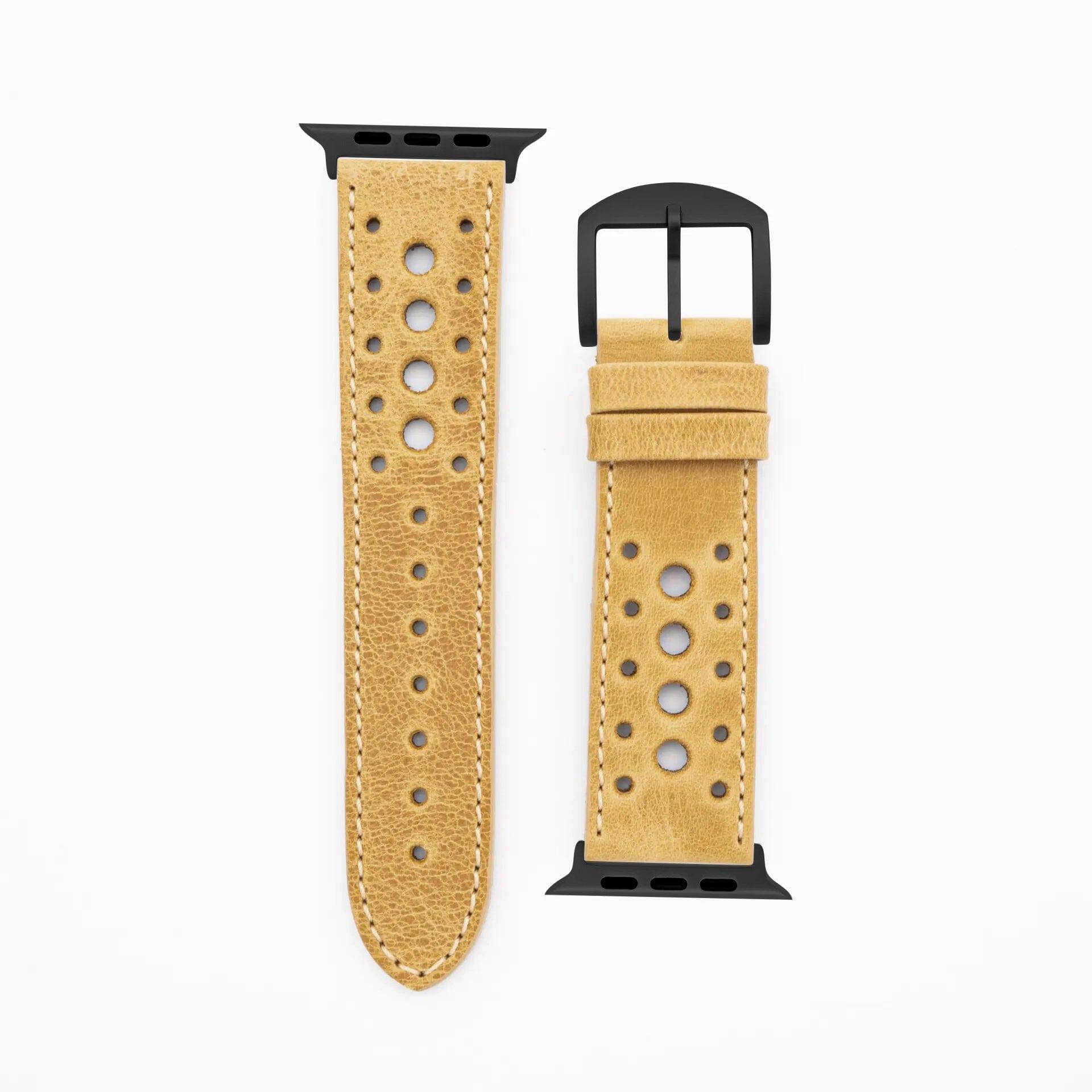 Monaco · Vintage · Senf-Apple Watch Ultra-49mm-Edelband-Lederarmband-Apple Watch