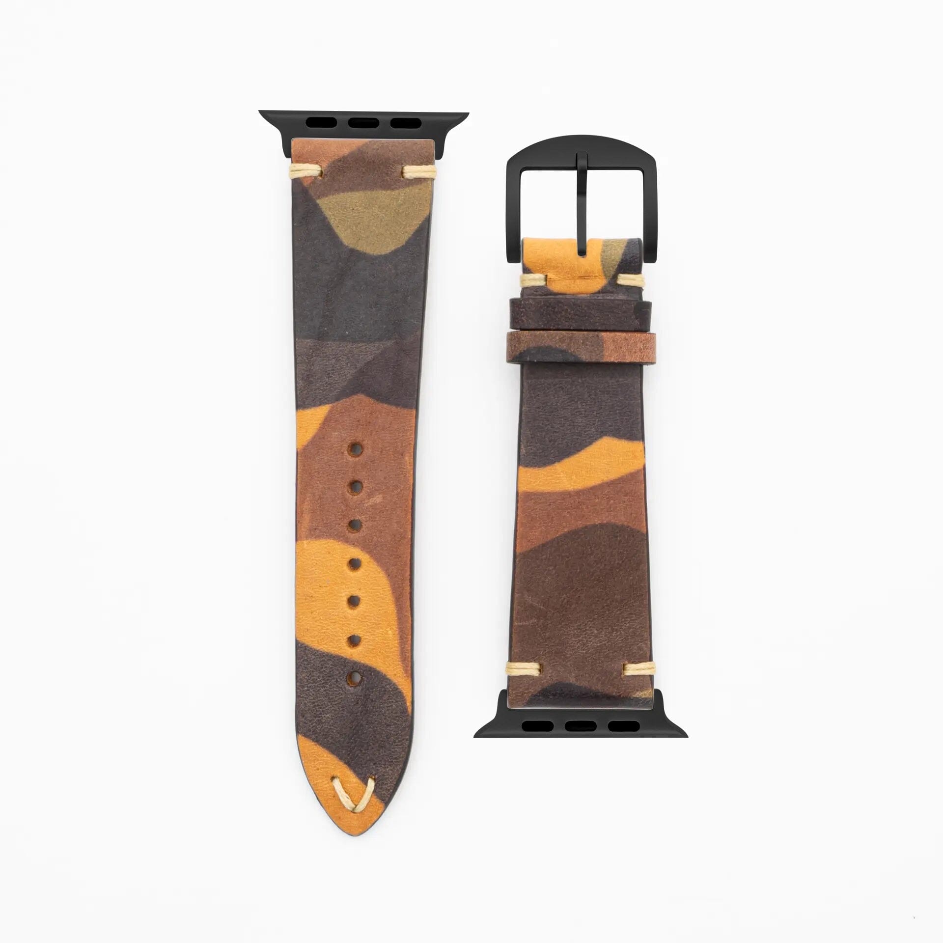 Camouflage · Classic · Braun-Apple Watch Ultra-49mm-Edelband-Lederarmband-Apple Watch