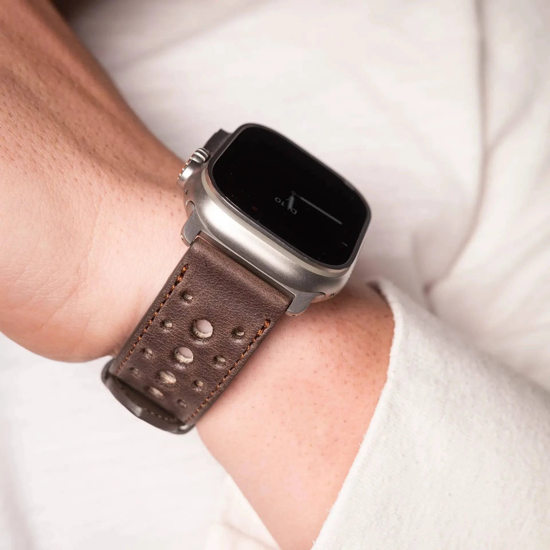 Monaco - Vintage - Dark brown leather strap-Apple Watch